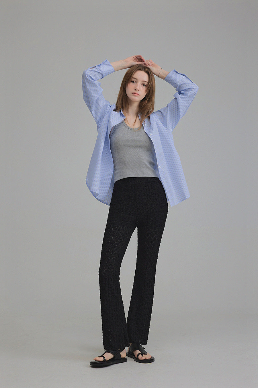 [TWEE] Powen Stripe Overfit Shirt-3