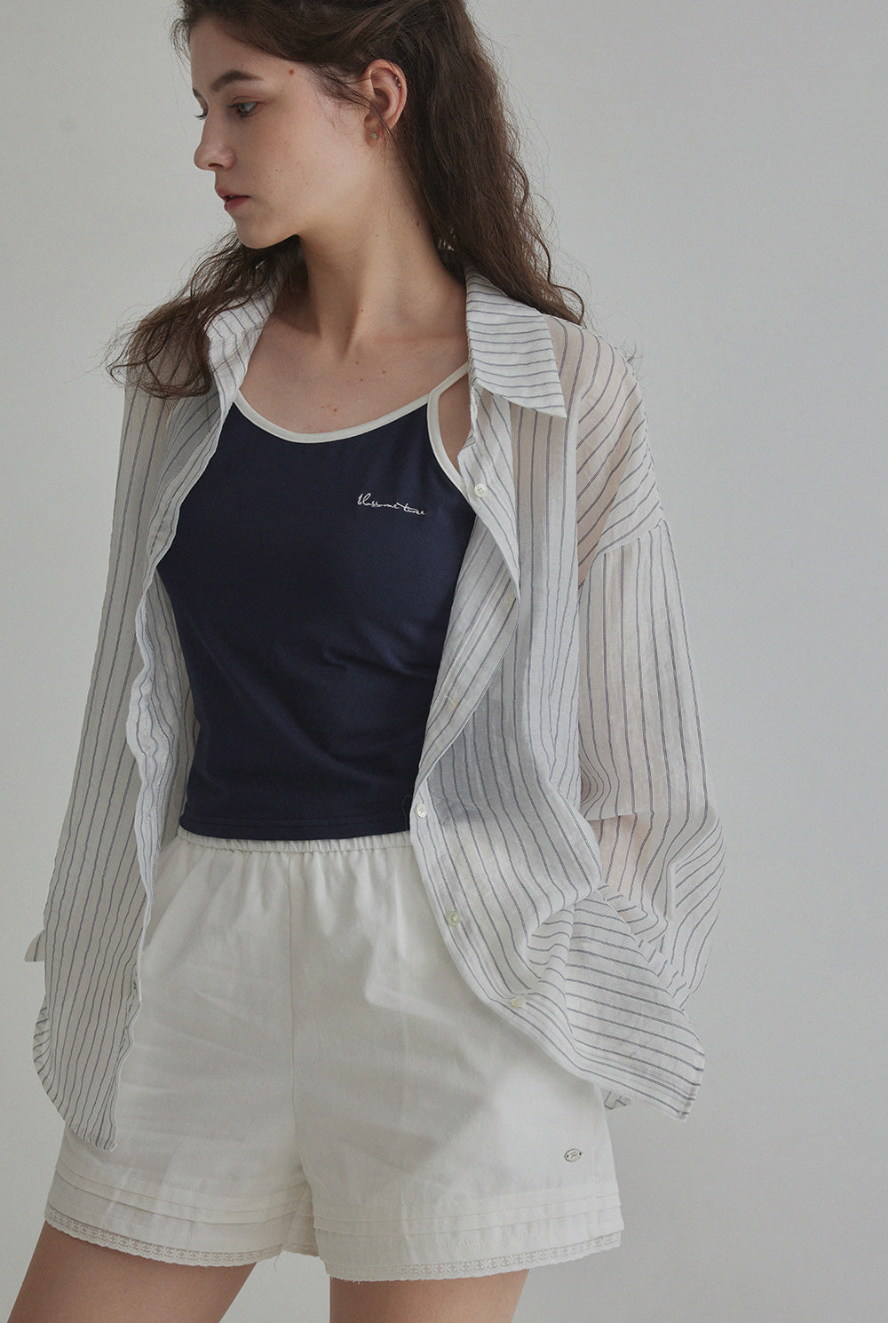 [TWEE] Benrit Oversized Stripe Shirt (with Scrunchie Set)-4