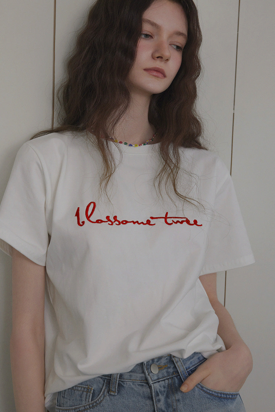 [TWEE] Poezi Big Lettering Embroidered T-Shirt-3