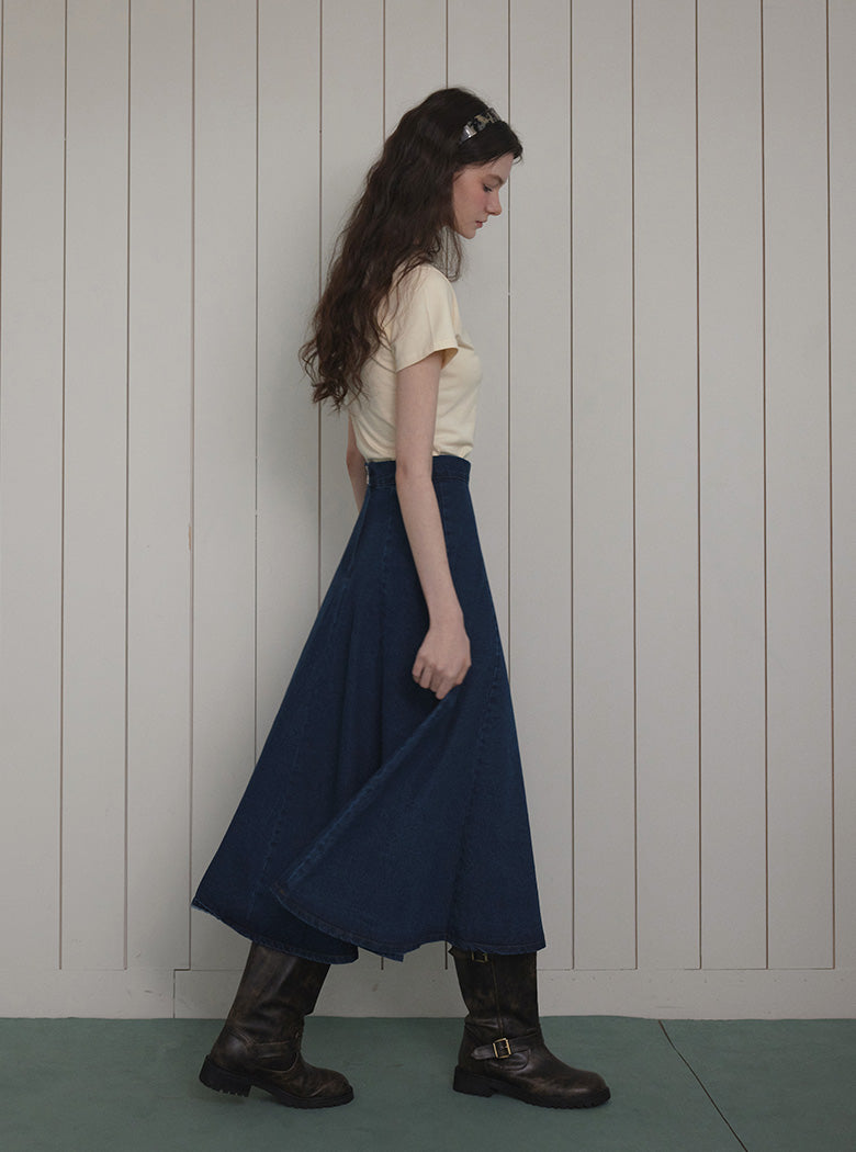 [TWEE] Verto Flare Denim Skirt-2