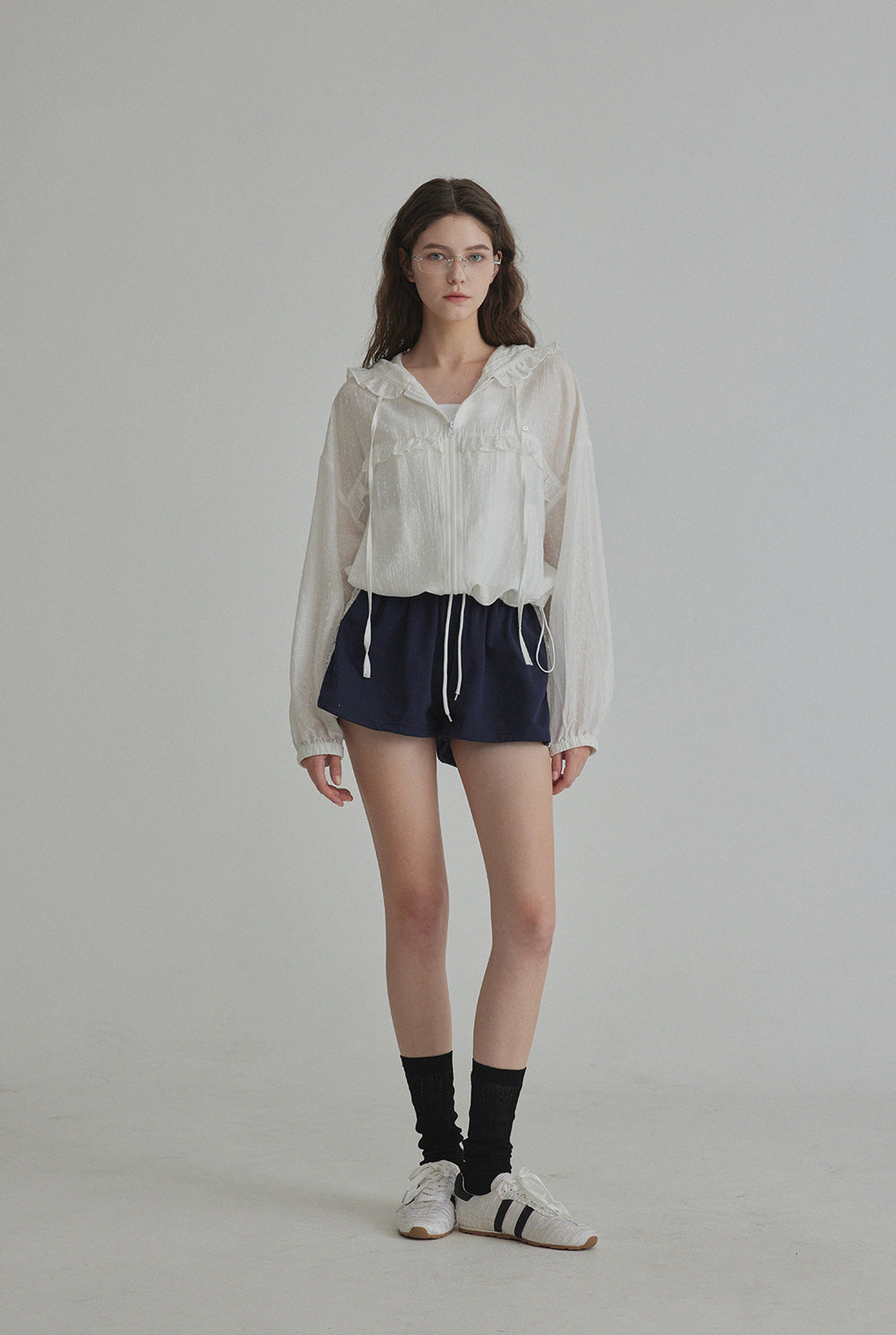 [TWEE] Rench Frill Hooded Windbreaker-5