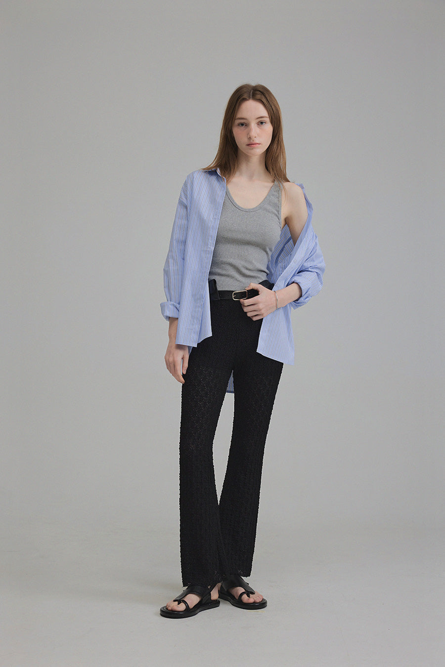 [TWEE] Powen Stripe Overfit Shirt-4