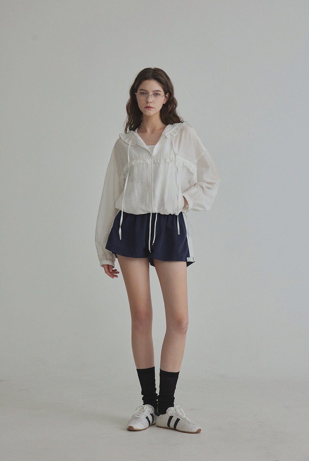 [TWEE] Rench Frill Hooded Windbreaker-0