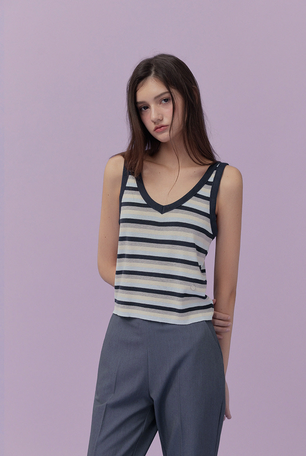 [TWEE] Meum Multi-Stripe Sleeveless Top-1