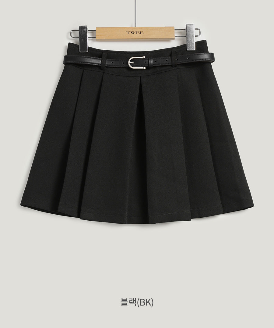 [TWEE] Glonee Pleated Mini Skirt (Belt Set)-5