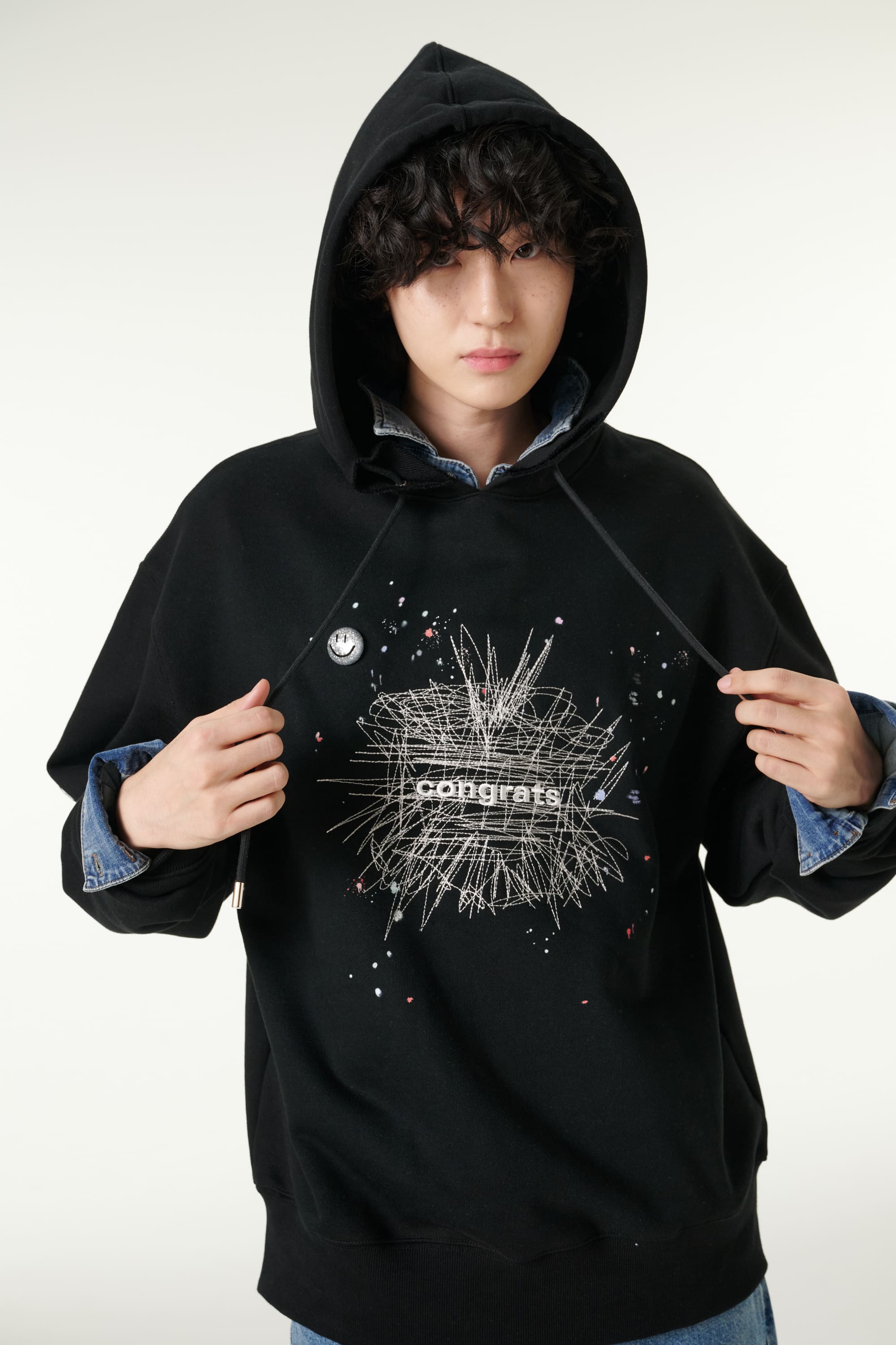 [CLOUD CAKE]Fashion Cloud Cake Line Drawing Embroidered Hoodie Unisex-4