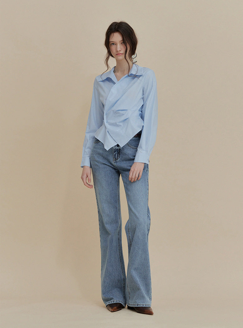 [TWEE] Chatie Wrap Asymmetric Shirt-2