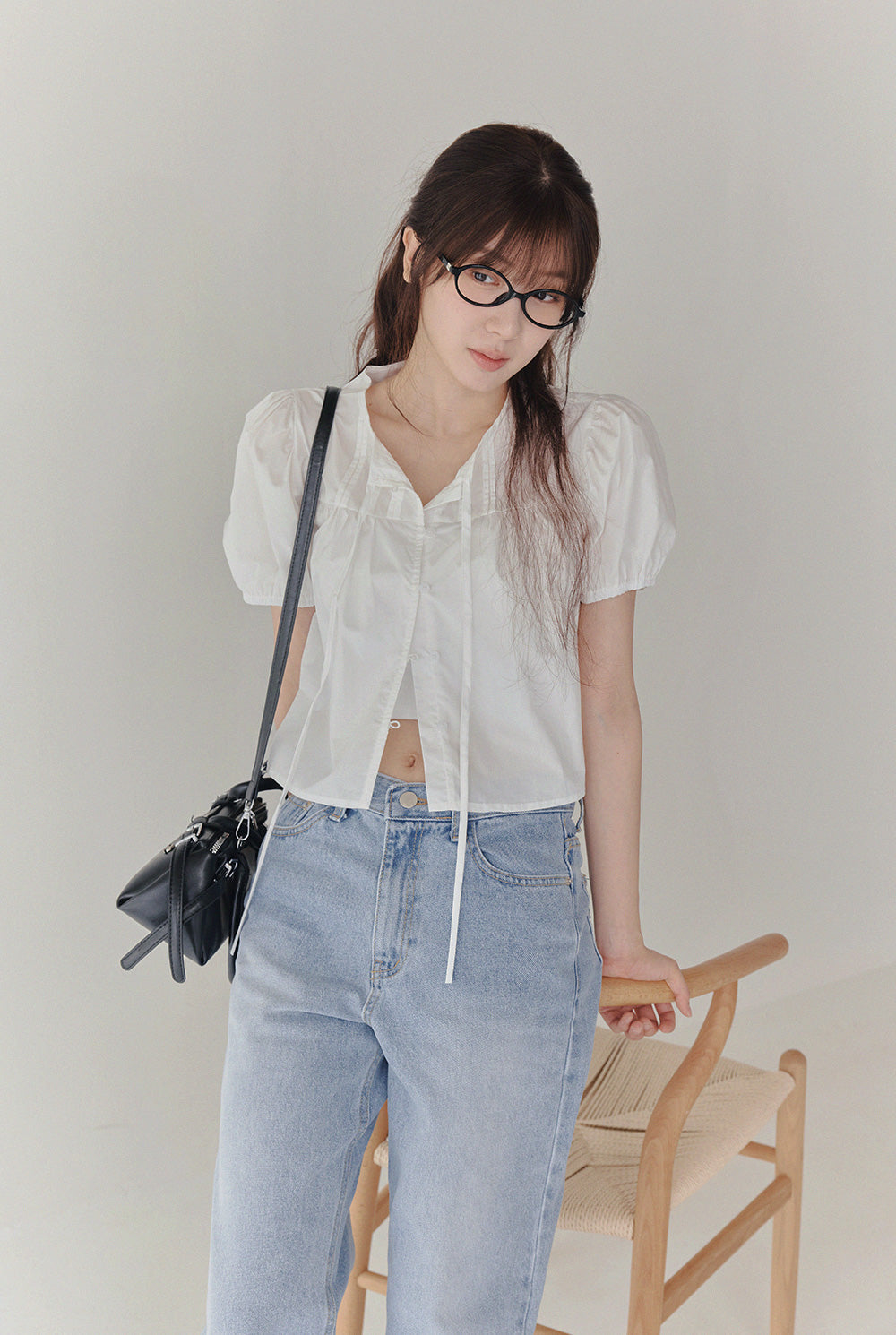 [TWEE] Peral Puff Button Blouse-2