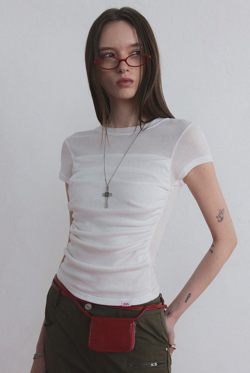 [TWEE] [GROWHIDE] Millen Wave Shirring T- Shirt-2