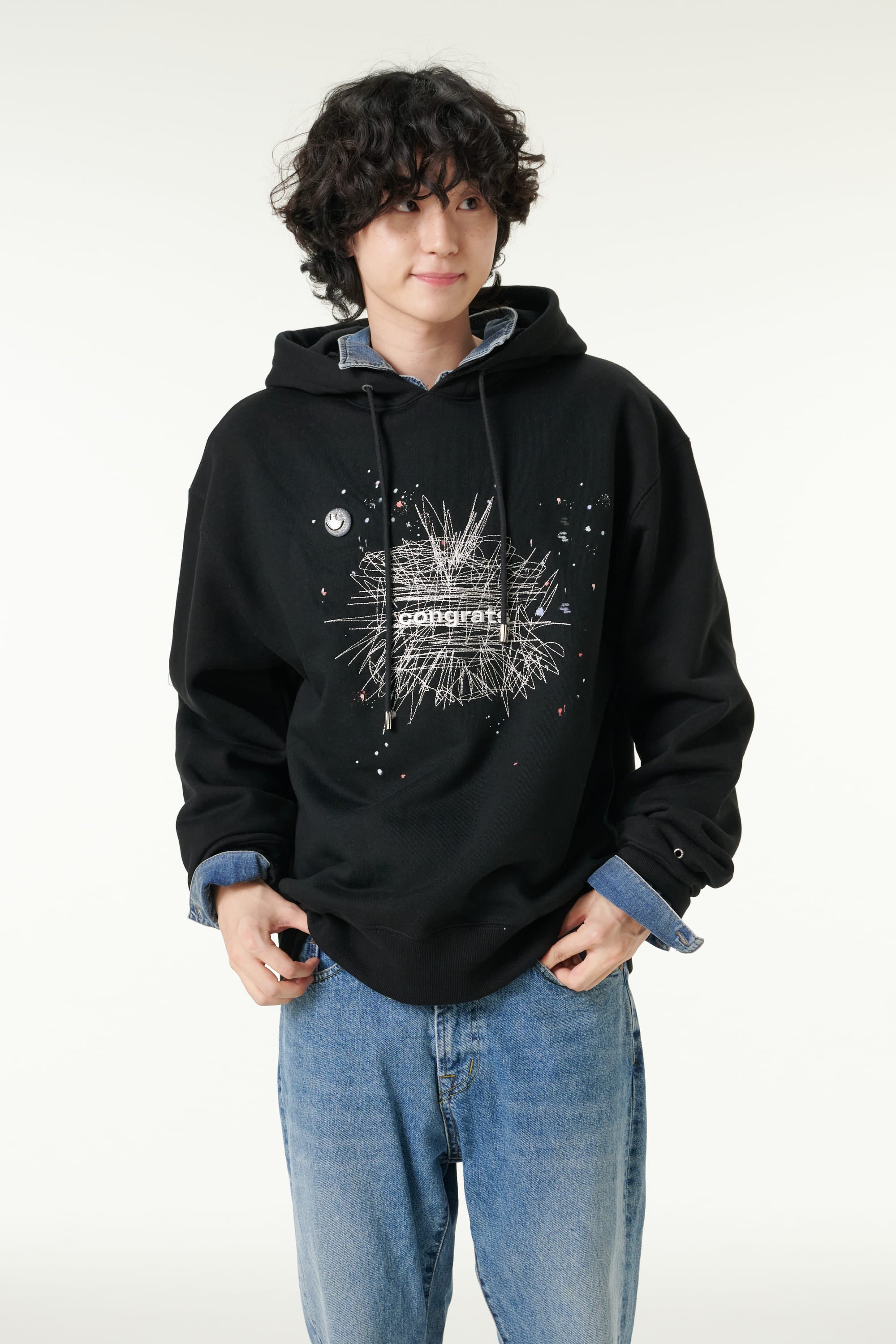 [CLOUD CAKE]Fashion Cloud Cake Line Drawing Embroidered Hoodie Unisex-0