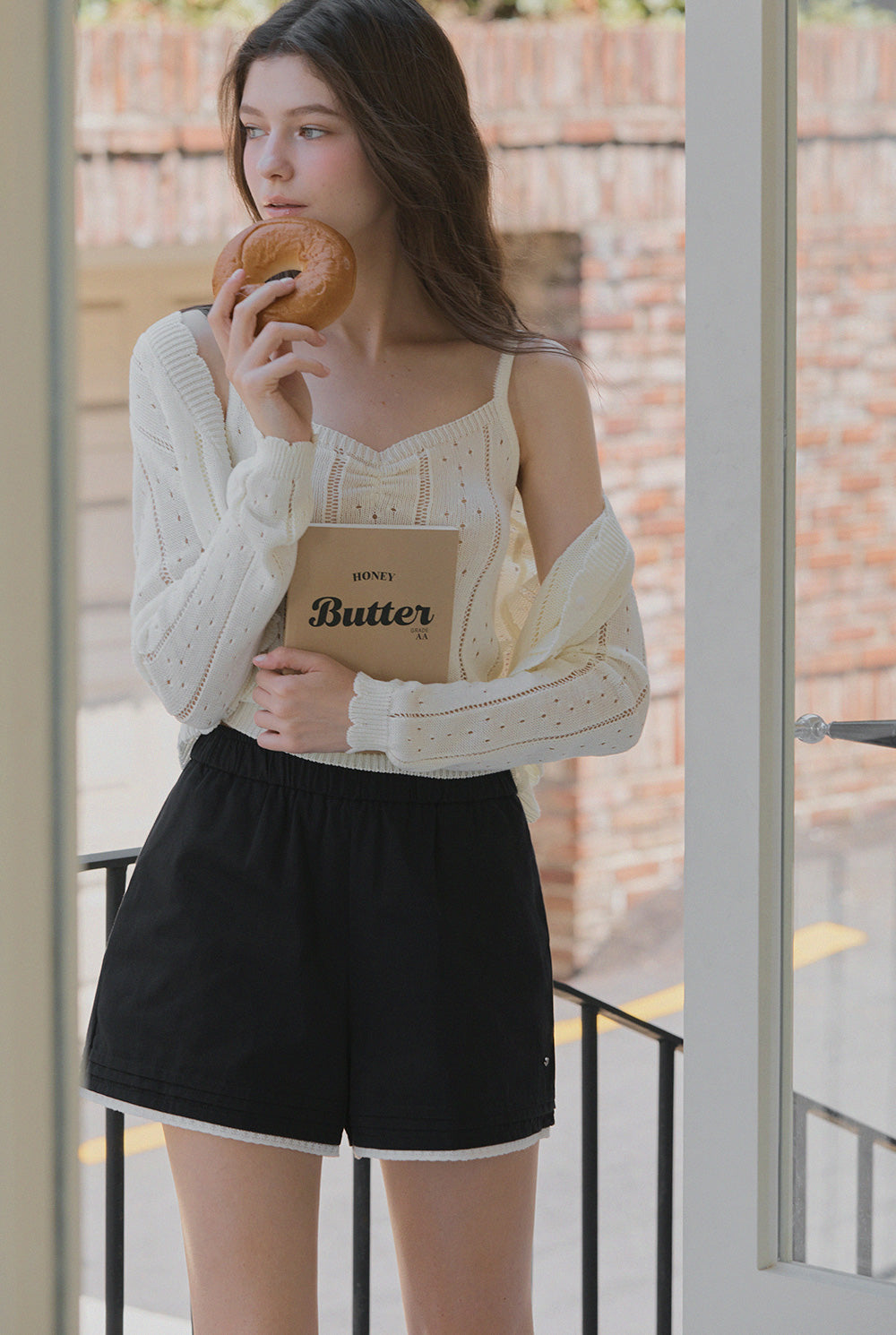 [TWEE] Zden Scatch Punching Knit Tank Cardigan Set-2