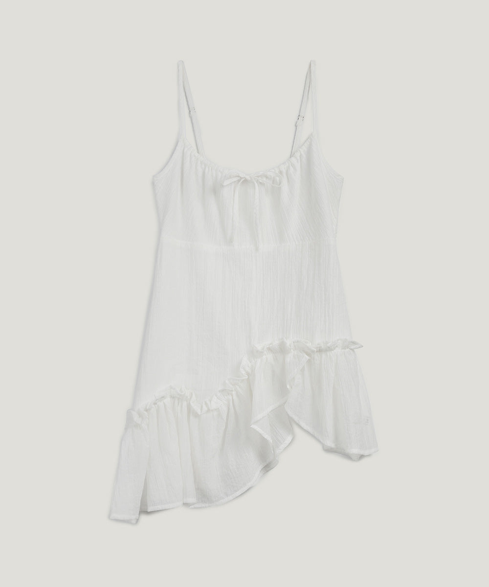 [TWEE] Ledel Asymmetric Ruffle Sleeveless Blouse-5