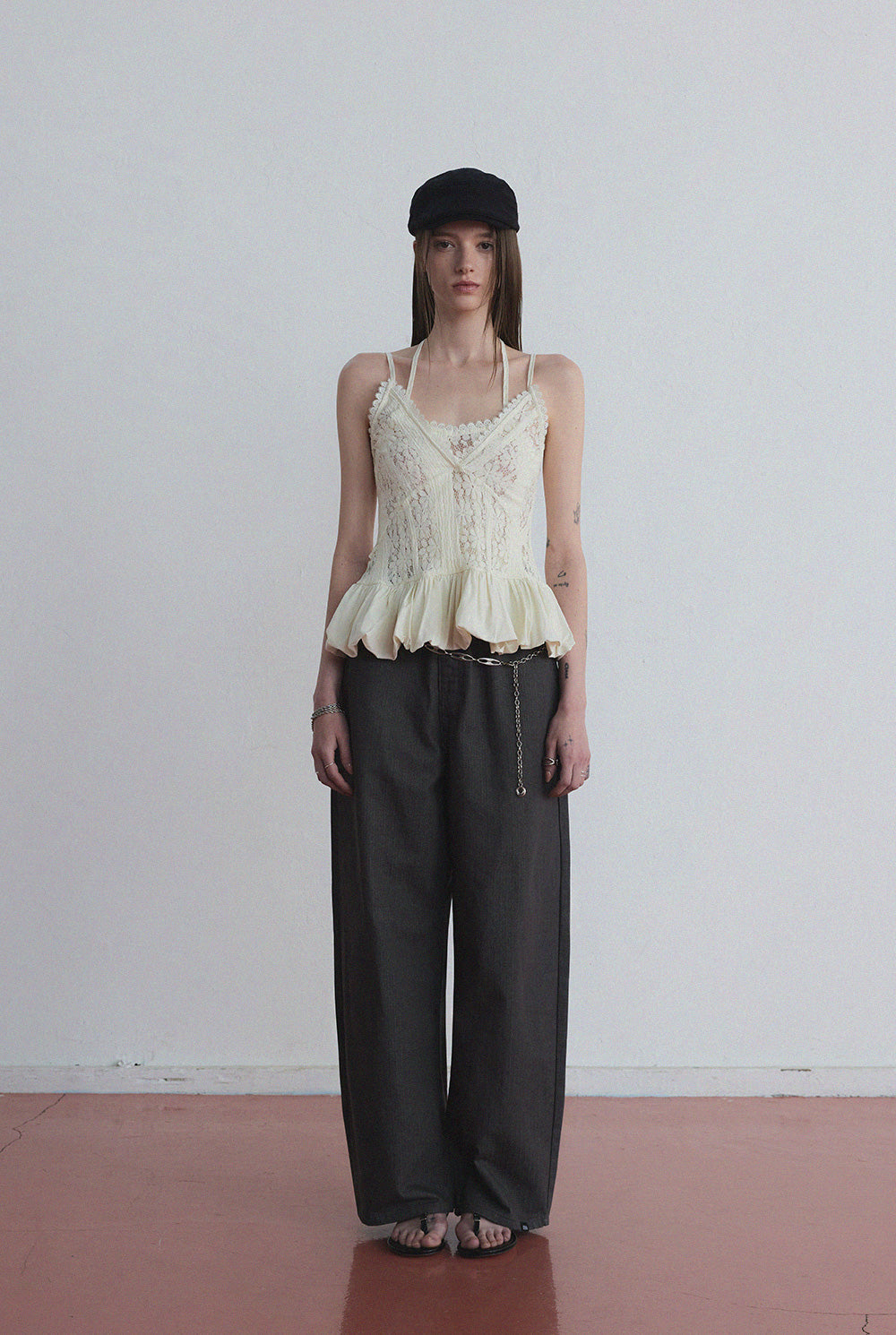 [TWEE] [GROWHIDE] Ophen Punching Lace Balloon Blouse-1