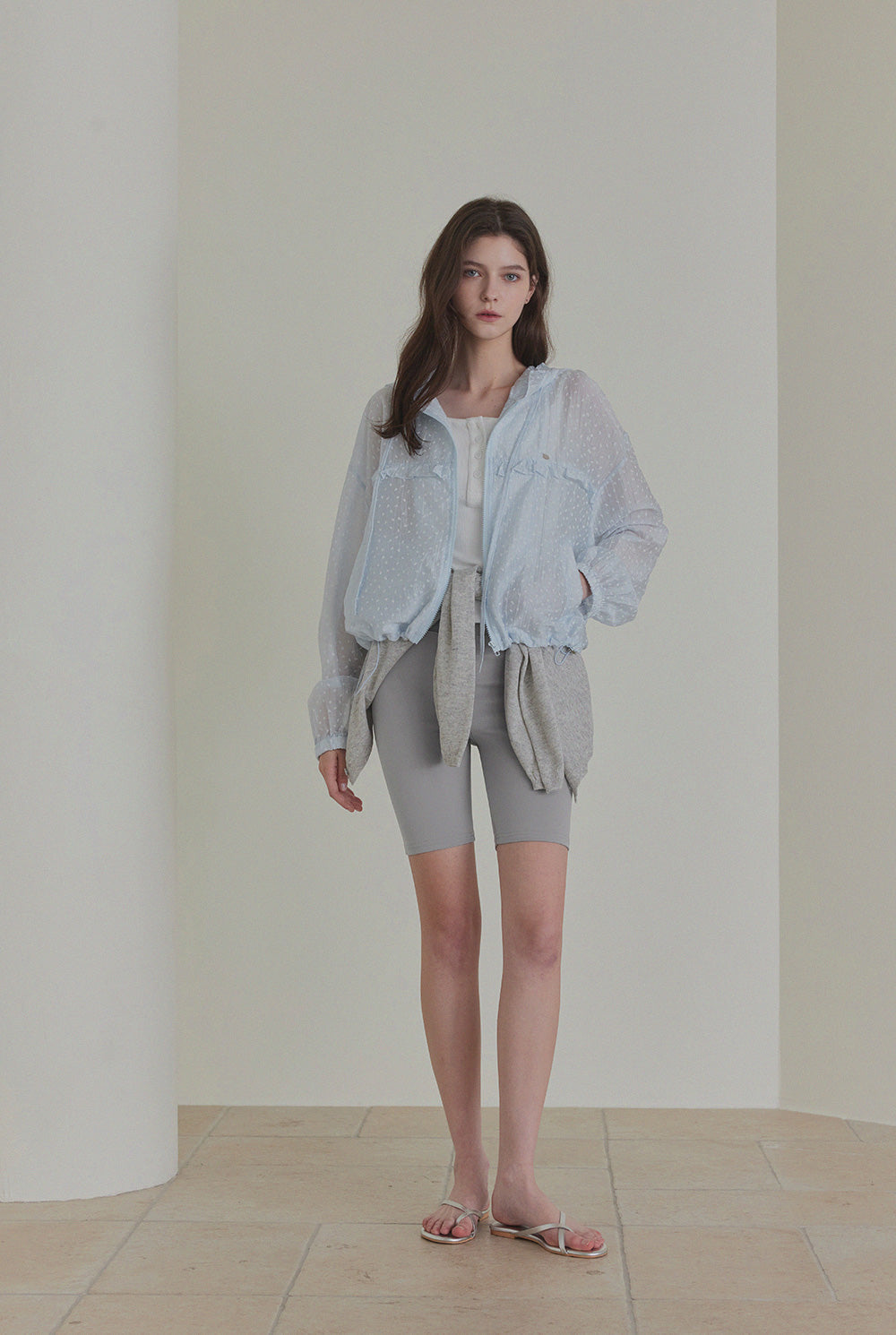 [TWEE] Rench Frill Hooded Windbreaker-1