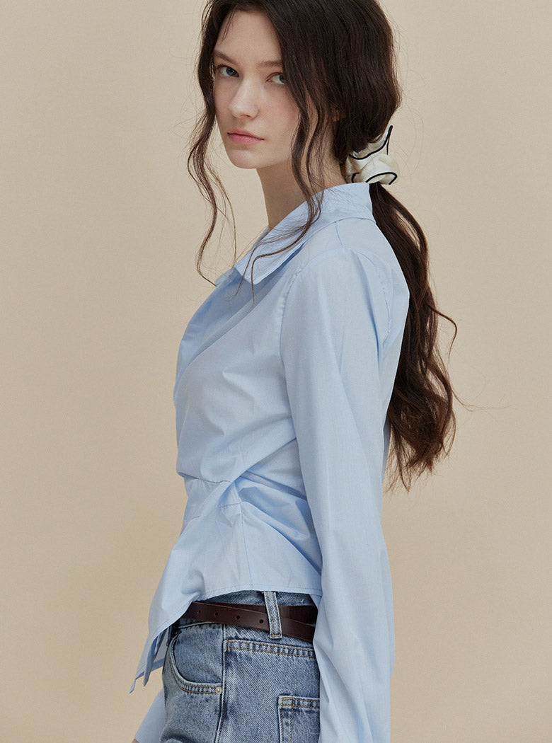 [TWEE] Chatie Wrap Asymmetric Shirt-3