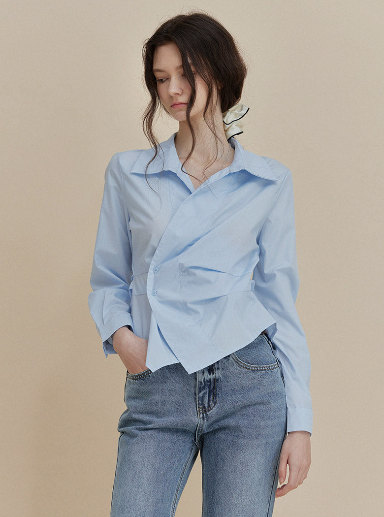 [TWEE] Chatie Wrap Asymmetric Shirt-1