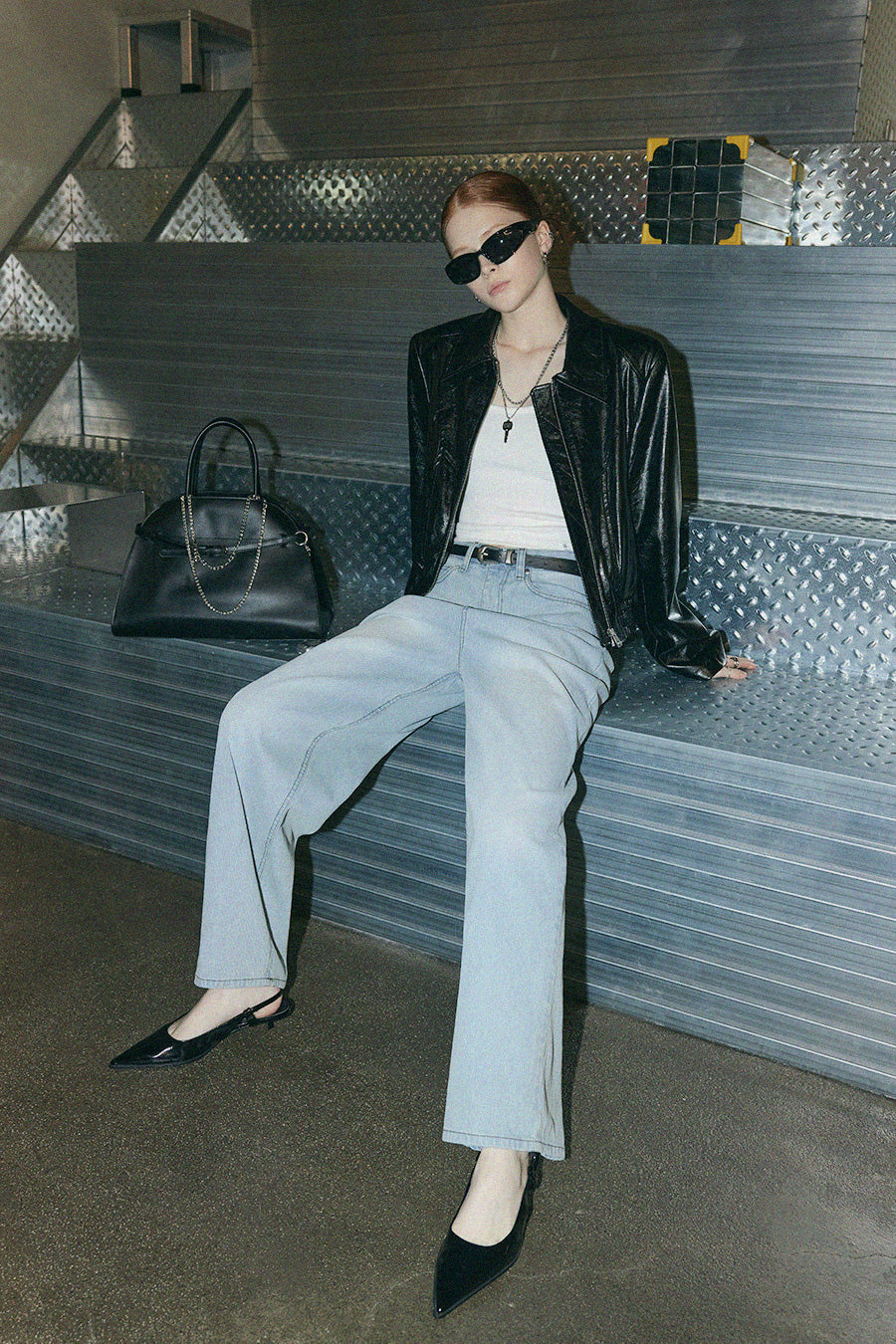 [TWEE] Blow Glossy Leather Jacket-3