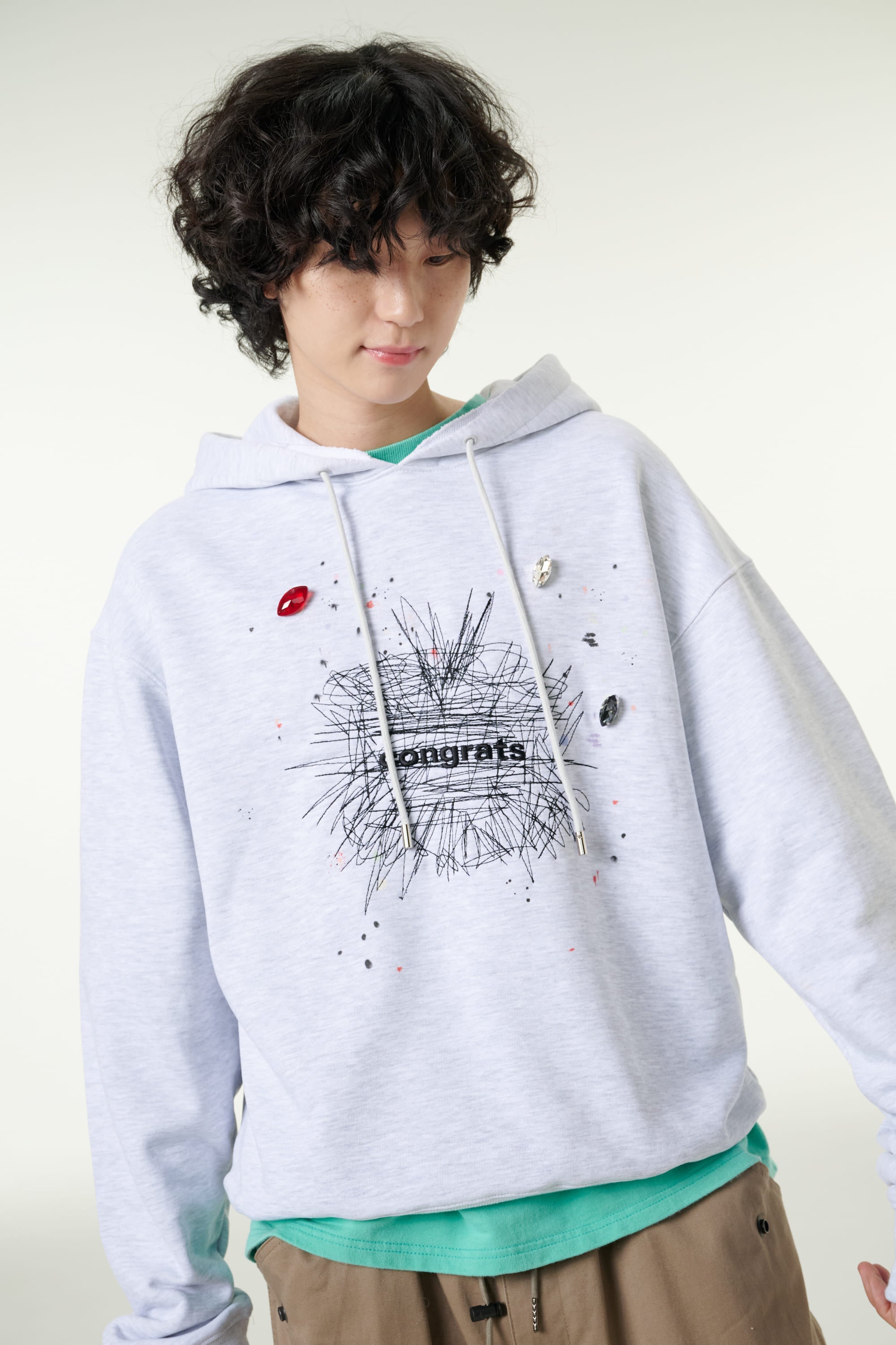 [CLOUD CAKE] Fashion Cloud Cake Fluffy Hoodie Light Gray  Unisex-3