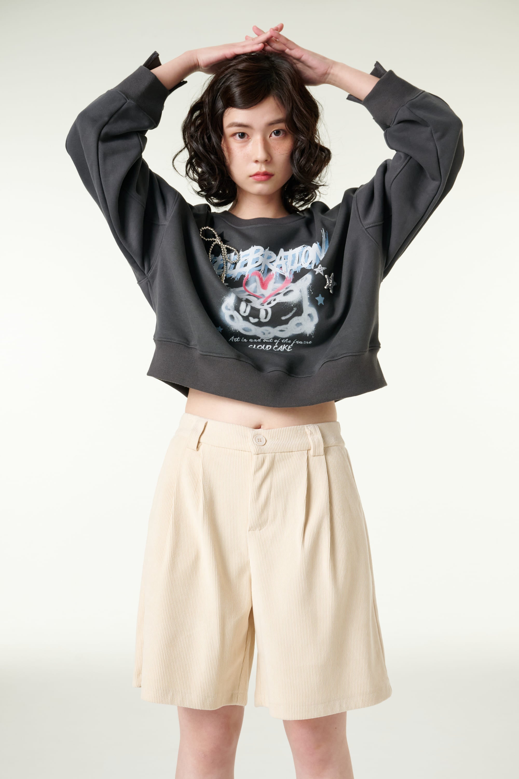 [CLOUD CAKE] Women's Fashion Cloud Cake Spray Artwork Sweatshirt-3