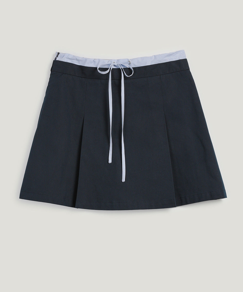 [TWEE] Melinz color-block Pleated Mini skirt-5