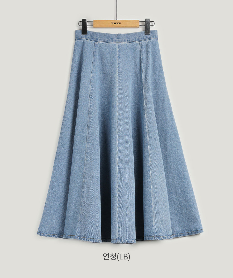 [TWEE] Verto Flare Denim Skirt-5