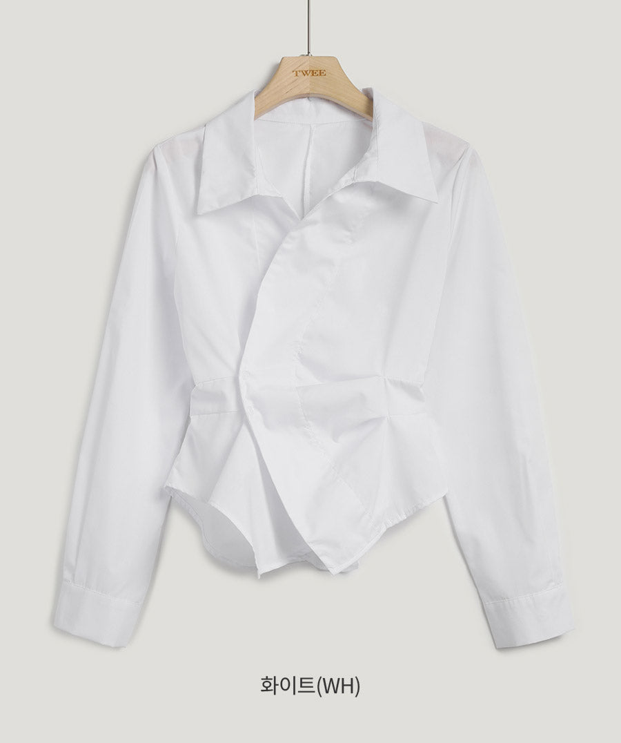 [TWEE] Chatie Wrap Asymmetric Shirt-4