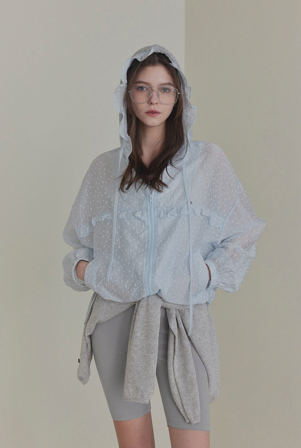 [TWEE] Rench Frill Hooded Windbreaker-4